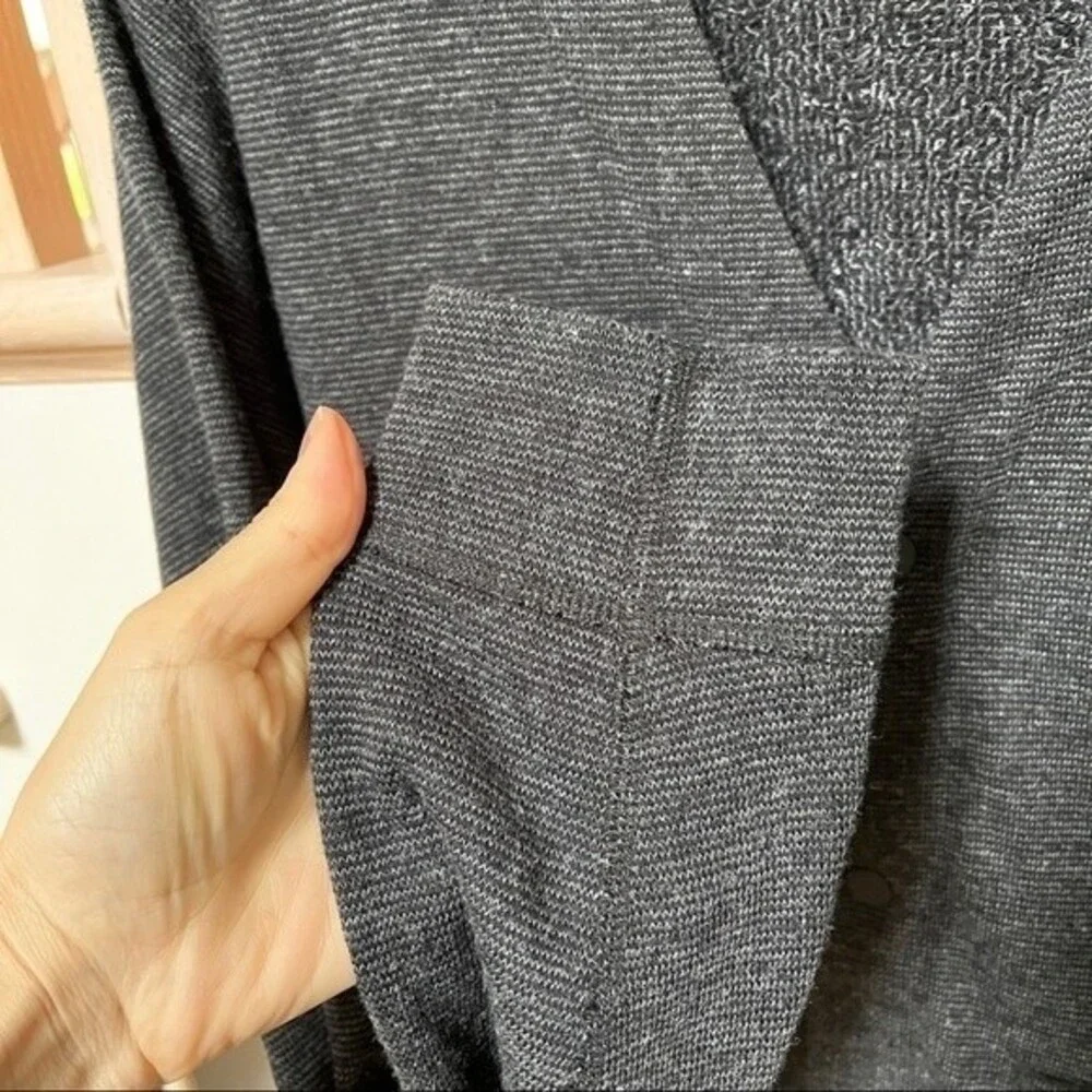 Wings+Horns Knit Mixed Pile Cardigan in Medium Black M